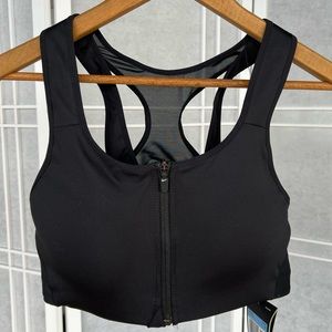 NWT Nike Women’s Zip Front, Mesh Racerback Shape Bra, Size M